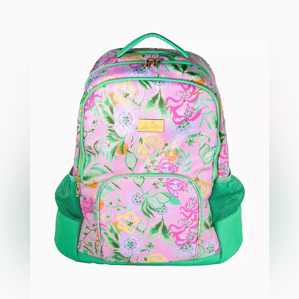 Lilly Pulitzer Large Printed Backpack School Book Bag Multi Via Amore Spritzer